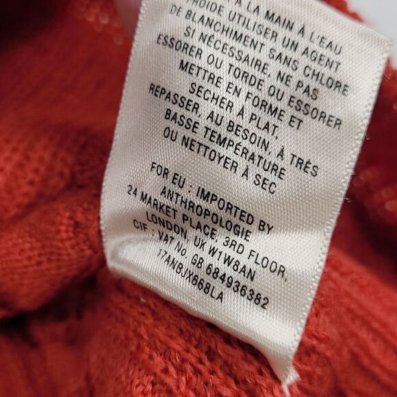 ANTHROPOLOGIE PSL Far Away From Close CABLEKNIT RED ORANGE RUST FIT FLARE DRESS - Picture 10 of 11